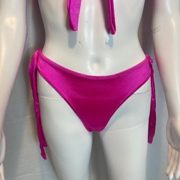 A Gift For You Satin Bow Bra And Panty Set - Fuchsia Size Large RefFNB3 - Picture 6 of 12